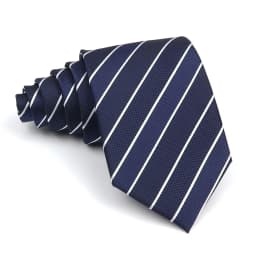 Men's Polyester 8cm Ties Vintage Navy Blue Striped Paisley Pattern Jacquard Weave Necktie Business Wedding Party Accessory Gift