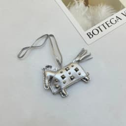 Soft Leather Pony Pendant, Car Pendant, Key Pendant, Handmade Leather New Rivets War Horse Bag Charm, Bag Charm Leather