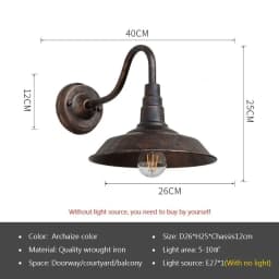 Industry Wall Lamp Retro Waterproof Wall Light For Courtyard Balcony Entrance staircase Hallway Bedroom Vintage Decor Fixtures