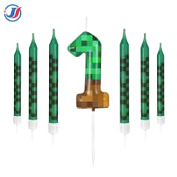 7Pcs Retro Pixel Birthday Cake Candles Topper for Pixel Theme Party Anniversary Party Video Game Party Supplies for Boys Girls