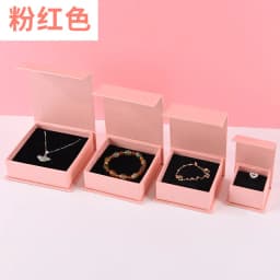 9*9*3.5cm Paper box custom logo necklace magnet box with sponge personalized logo jewelry package bulk flip cardboard box