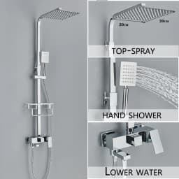 4-Function Wall Mounted Shower Faucet Set Rainwater Bathtub Shower Mixer Rotary Bathtub Single Handle Shower System