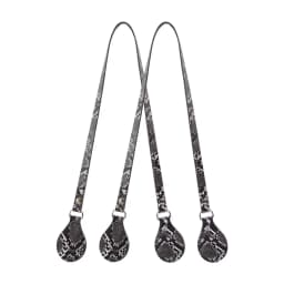 New Arrival Tanqu Long Edge Painting Handles Leather Flat PU Belt Drop End with Silver Rivet for OBag for EVA O Bag Body