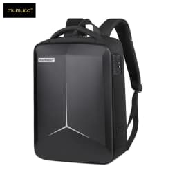 MUMUCC Hard EVA Shell Laptop Backpack Shockproof USB Type C Charging Anti Theft Password Lock Travel Backpack with Luggage Strap