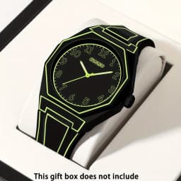 Preppy Style Quartz Wrist Watch - Round Dial, Electronic Drive, Silicone Strap, Unisex