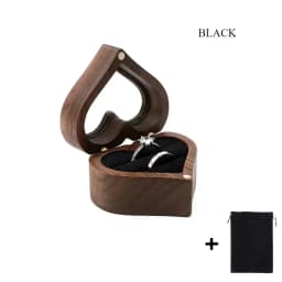 1PCS Free Engraving Custom Love Heart Shaped Walnut Wood Ring Box for Wedding Ceremony Jewelry Box Storage Proposal Wedding Gift