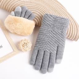 Female Winter Warm Knitted Full Finger Gloves Men Solid Woolen Touch Screen Mittens Women Thick Warm Cycling Driving Gloves H46