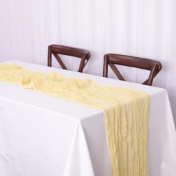 Wrinkle Gauze Table Runner Cheesecloth Semi-Sheer Table Setting Dining Wedding Party Christmas House Banquets Arches Decor