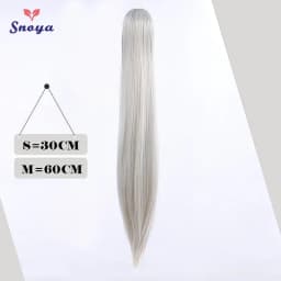 Snoya 60cm/30cm Synthetic Versatile Long Straight Claw Clip Ponytail Extensions for Ancient Costume Design Red Purple Pink Blue