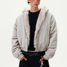 PFNW Patchwork Fur Collar Cotton Jacket Autumn Winter New Men's Hooded Long Sleeved Short Cardigan Coat 28L1106