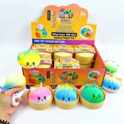New Viral Large Rainbow Unicorn Bun Squishy Toy, Blind Box, Simulated Soup Dumpling Vent Fidget Toy for Sensory Stress Relief