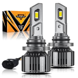 AUXBEAM Upgraded LED HEADLIGHT BULBS H1 H7 H11 9005 9006 20% SMALLER SIZE 20000LM 90W 6500K COOL WHITE LED Light Bulb F15 SERIES