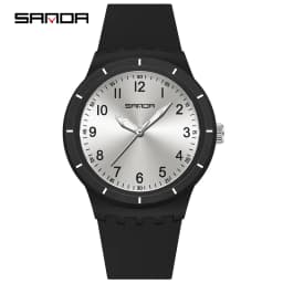 SANDA 9075 Casual Students Quartz Watches Simple Waterproof Silicone Strap Luminous Fashion Girl Boy Wristwatch reloj para niños
