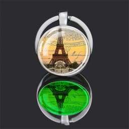 Luminous Eiffel Tower Keychains Two-Side Glass Pendant Key Chain France Paris Eiffel Tower Glow in The Dark Keyring Travel Gifts
