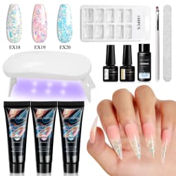 10pcs 20ml Extension Nail Gel Polish Set Acrylic Crystal Building Full Polygel For Nails Kit UV Varnish Nail Art Manicure Kit