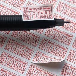 200pcs New Year 26/27/28 red rectangular fragile label if remove the label warranty tear invalid sticker 16X8mm