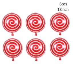 6Pcs Large Christmas Balloons Candy Cane Foil Balloon Christmas Windmill Candy Globos Kids Toy New Year Christmas Decorations