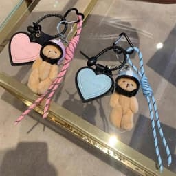 Cute Electric Car Bear Key Pendant 2024 New Trend Dachshund Handing Pendant Plush Pendant Girls School Bag Pendant