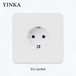 YNKA Stainless Steel Wall Light Switch White Panel with Gold Toggle ,AC110–250V Durable Scratch Resistant Decorative Wall Switch