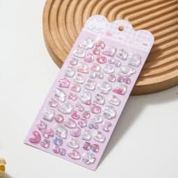 Cute Cartoon Animal 3D Solid Clear Crystal Embossed Stickers for DIY Scrapbook Phone Case Decoration Birthday Gift Reward