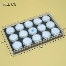 Transparent Loose Diamond Storage Box Acrylic Lid Gemstone Display Container Case Round Pearl Gem Jars Insert Holder Collector