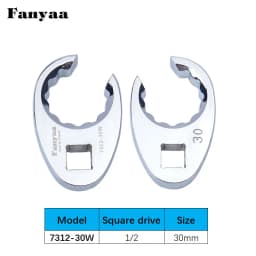 Fanyaa Flare Nut Clamp Tool Plum Open End Tubing Wrench Head 1/2 Inch 20-32mm Individual Hand Tool Fully Polished Chrome Plated