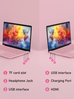 Pink 15.6" Fhd Ips Laptop with Intel N150, 32Gb Ddr4 Ram, 1Tb Ssd, Windows 11 Pro, 1920X1080, Dual Band Wifi, Bluetooth 5.0 - Notebook, Portable Computer for Work and School