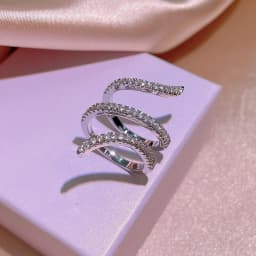 925 Sterling Silver Rings for Women Princess Propose Marriage Cubic Zirconia Feather Design Ring Romantic Bridal Wedding Bijoux