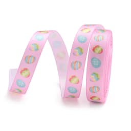 5yards/roll 1cm Wide Easter Themed Polyester Ribbon Carrot and Egg Pattern For Party Decoration Gift Wrapping Bows Making