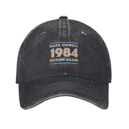 Vintage 1984 Make Orwell Fiction Again Baseball Cap Men Women Distressed Denim Sun Cap Dystopian World Outdoor Adjustable Hats