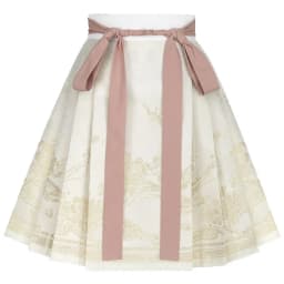 Chinese Style Improved Ming Dynasty Exquisite Printed Horse-face Skirt Women High Waist All-match Pleated Mini Horse-face Skirt