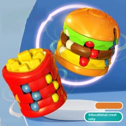 Kids Magic Cube Rotating Bean Adults Fingertip Fidget Stress Relief Creative Puzzle Game Toys for Children