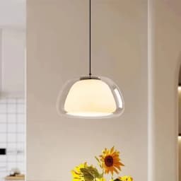 Creative Jelly Pendant Light Nordic Design Restaurant Kitchen Light Transparent and Milk White Double Layer Glass Chandelier