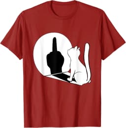 Middle Finger Cat Statement Cat Funny Gift T-Shirt Regular Short Sleeve Tops O-neck Men's Cotton T-shirt Cotton Summer Shirts
