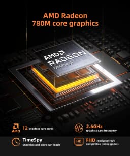 Texhoo Mini PC Windows 11 Pro Ryzen DDR5 4800MHz WiFi6 BT5.2 Gaming PC Diy Gaming Computer Compact Mini PC AMD Ryzen7 7840HS