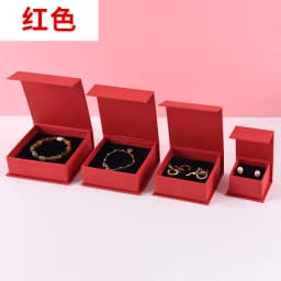 9*9*3.5cm Paper box custom logo necklace magnet box with sponge personalized logo jewelry package bulk flip cardboard box