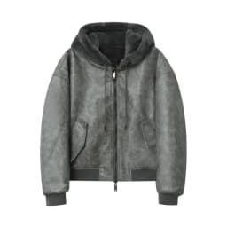 2026 New American Retro Reversible Hooded Jacket for Men Winter Thick Warm Men's Zipper Hoodie Sweatshirt Y2k Streetwear Coat