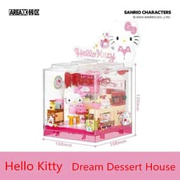Area-X Anime Sanrio Building Blocks Mini Shop Hello Kitty Kuromi Cinnamoroll Model Decoration Surprise Toys