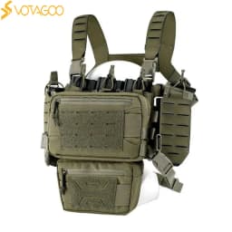 VOTAGOO Chest Equipment - Tactical Chest Equipment, Molle Modular Micro Combat Chest Equipment Adjustable and Detachable