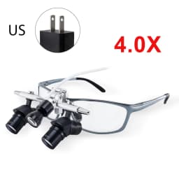 DEASIN Dental Ergo2 Loupes 45°Optical Corner Structure 4X 5X 6X Magnifying Glass with 5W LED Light Surgery Lens