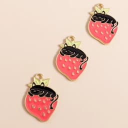 10pcs 13*17mm DIY Enamel Mini Cat Charms for Necklaces Pendants Earrings Cute Animal Charms Handmade Jewelry Making Accessories