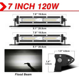 NAOEVO 4x4 Off road Led Light Bar Super Slim 120W 12V 24V 7 12 inch Driving Fog LED Work Lamp For Auto ATV SUV Tractor Boat Jeep