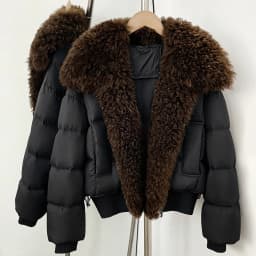 OFTBUY Female New Winter 90 Duck Down Jacket Women Real Lamb Fur Coat Short Warm Natural Fur Clothing Fashion Puffer Outerwear