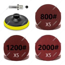 Car Polishing Buffing Sponge Foam Wool Pads Sandpaper Kit For Waxing Sanding Polisher M10 Drill Adapter Hexagonal Thread 3Inch