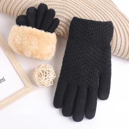 Female Winter Warm Knitted Full Finger Gloves Men Solid Woolen Touch Screen Mittens Women Thick Warm Cycling Driving Gloves H46