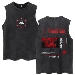 Washed Anime Hunter X Hunter GON·FREECSS Tank Tops Men Women Fashion Vintage Sleeveless T Shirt Cotton Casual Oversized Vests