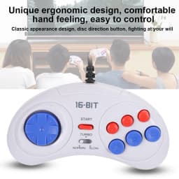 16Bit 9-Pin Mini Handheld Game Console Ergonomic Gaming Controller with Turbo function for Sega Game Controller Game Console