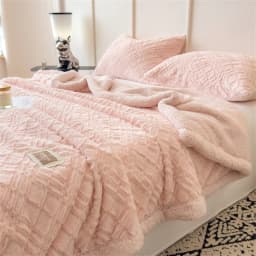 Double Layer Sherpa Fleece Blanket Autumn Winter Thick Warm Plush Blankets for Bed Cozy Fluffy Soft Faux Rabbit Fur Sofa Blanket