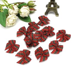 30Pcs/Lot 3.5x3.5cm Polyester Ribbon Bows Mini Satin Bows For Crafts Sewing Ornaments Party Home Christmas Decorations