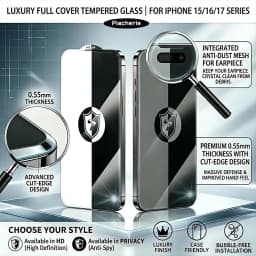 Cut Edge 0.5mm Privacy Tempered Glass For iPhone 18 Duo 17 15 16 Pro Max Plus Screen Protector Anti Dust Mesh Luxury Full Cover